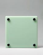 クリスタル表札　Ｍ・緑　美麗ケース付き　150×150mm